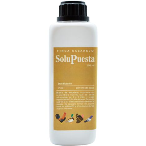 Solupuesta - Mejora la Calidad de la cáscara del Huevo – Suplemento Alimenticio para Gallinas y otras Aves de Corral – (250ml)