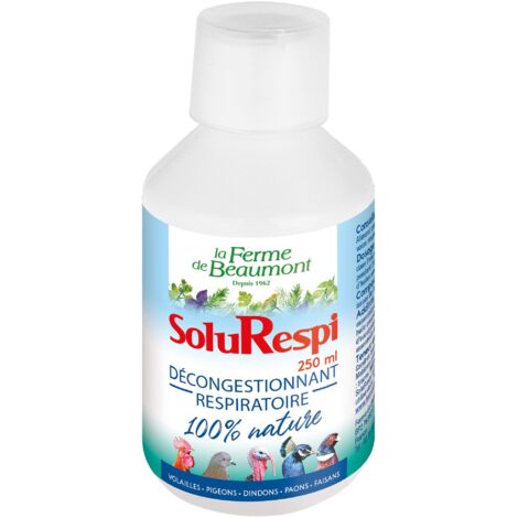 SoluRespi 250 ml Décongestionnant respiratoire poules, volailles