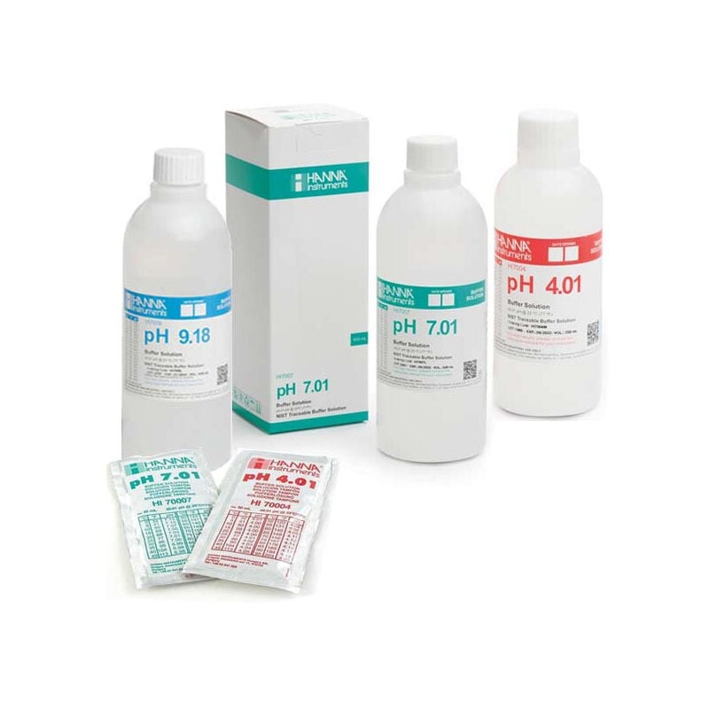 Hanna Instruments - Solution d'étalonnage pour électrode pH - Conditionnement Sachets 25 x 20 m - Type de solution PH9