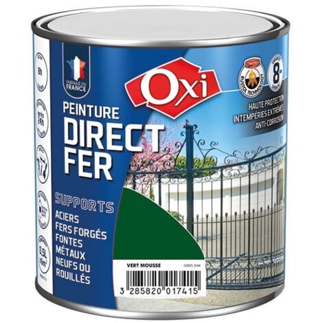Solution intérieure/extérieure OXI PEINTURE DIRECT FER Vert Mousse (RAL 6005) 0.5 litre