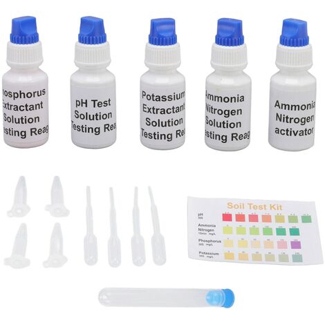 Solution liquide d'essai de sol PH azote phosphore Potassium Kit d'essai de sol de mesure pour l'agriculture jardinage