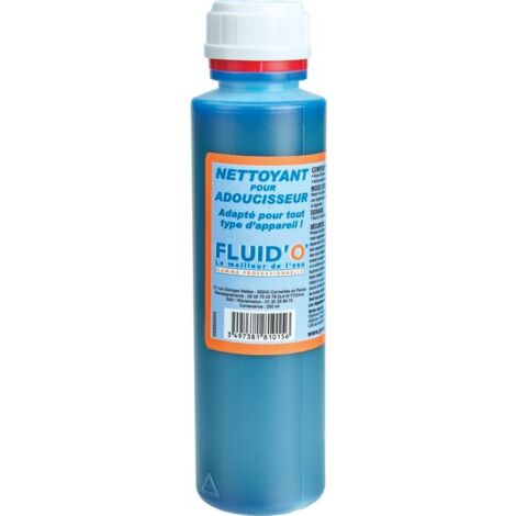Solution nettoyante pour adoucisseur d'eau 500ml – Nettoyage annuel – Pour modèles 22 litres – Préparation régénération manuelle – Fluid'O