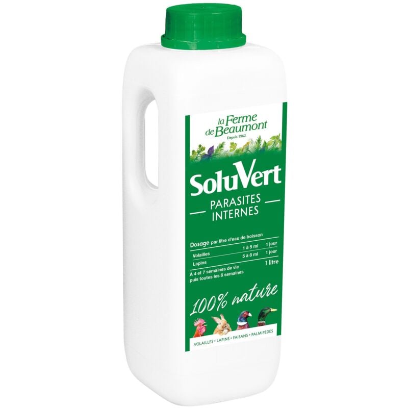 Ferme De Beaumont - Soluvert 1 litre Parasites internes poules, volailles, lapins