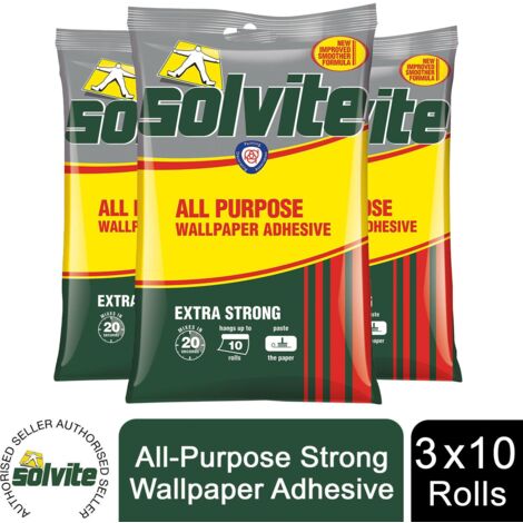 Solvite All-Purpose Extra Strong Wallpaper Adhesive, 3 Sachets (approx 30 rolls)