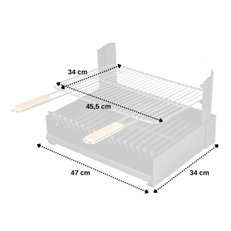 SOMAGIC - Barbacoa de carbón ajustable en 3 alturas GRILLOIR parrilla de pie