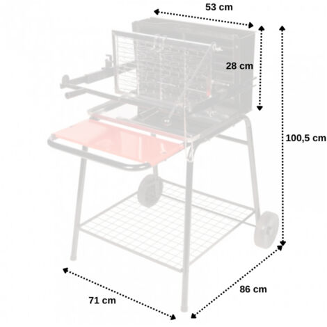 SOMAGIC - Barbacoa de carbón con hogar vertical RAYMOND