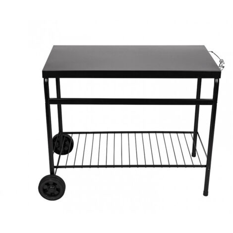 Chariot à plancha en acier époxy 101,5 x 57,5 x 75 cm – 2 roues – Résistant à l'usure – Pour espaces de travail compacts – Somagic