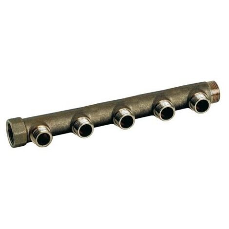 Somatherm 2745-05-20 Messingverteiler mit flachem Sitz MF 20/27 5 Abgänge 15/21 M