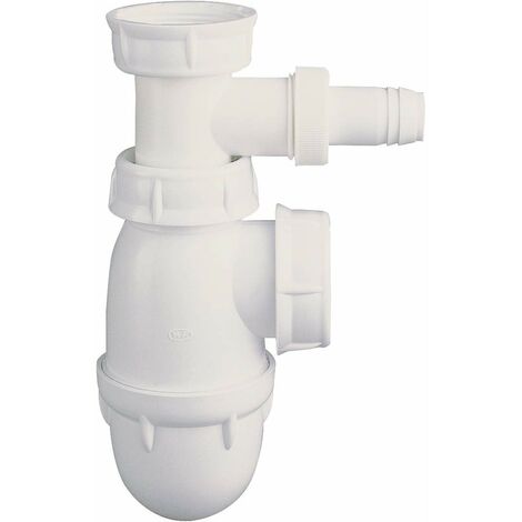 SOMATHERM FOR YOU - BB120 - lavandino sifone con uscita regolabile per lavatrice - NF - di plastica bianca