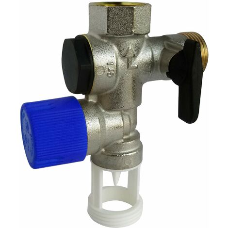 SOMATHERM FOR YOU - Gruppo di sicurezza in ottone NC 20/27 (3/4 '') con una guardia d'aria dritto. Corpo di sicurezza obbligatoria per scaldabagni, Grigio