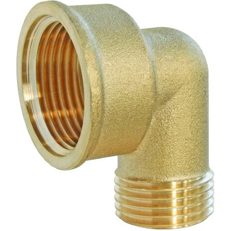 Somatherm For You – Raccord coudé laiton brut à visser réduit – Femelle 20/27 – Mâle 15/21 – Sachet de 2 pièces pour réseaux d'eau et chauffage