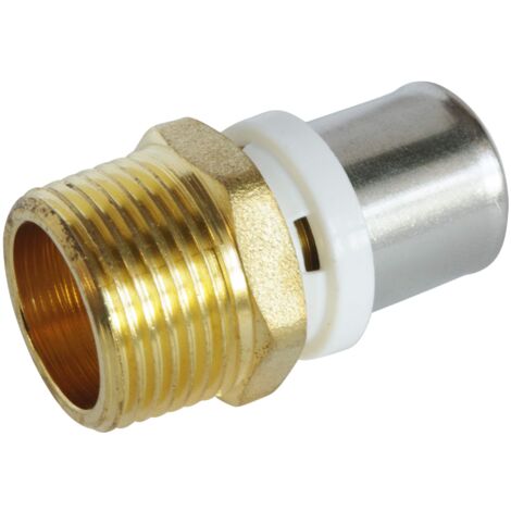 SOMATHERM FOR YOU - Raccordo diritto maschio della piegatura del tubo multistrato Ø20 - Maschio 20/27 (3/4 '') Per collegare un tubo multistrato di diametro Ø20