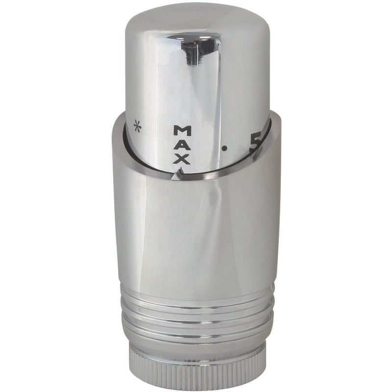 Tête thermostatique M30x1,5 design chrome pour sèche-serviette