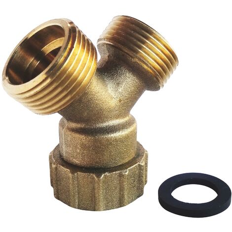 Raccord laiton 2 voies Y écr.tournant 20/27 - M20/27 pour tuyaux d'alimentation