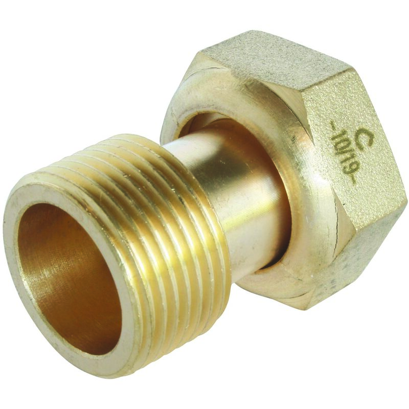 Raccord 2 pi&egrave;ces pour compteur - Ecrou 20/27 / M&acirc;le 15/21 - brut