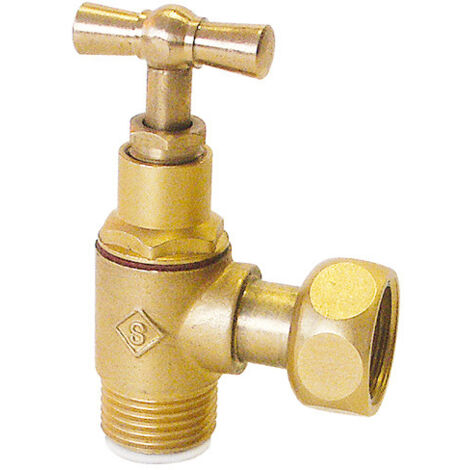 Somatherm – Robinet de chasse équerre 3/8' finition brossée – Entrée mâle 12/17 mm – Sortie avec écrou prisonnier