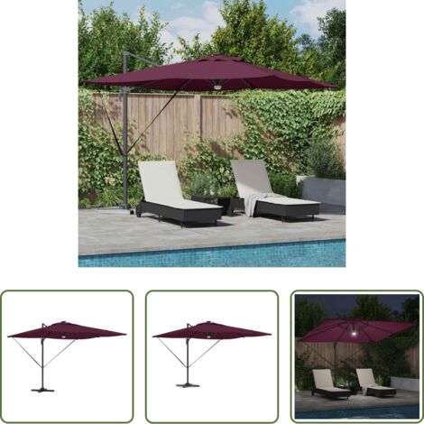 Sombra en jardín -  Parasol Roma Rojo 286 x 284 x 270 cm Aluminio y poliéster