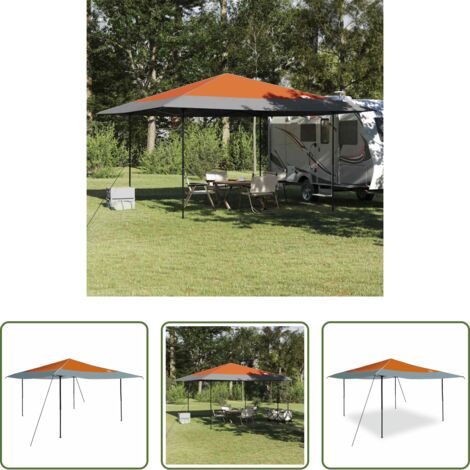 Sombra exterior -  Carpa Dosel Manual Naranja 395 x 395 x 251 cm tela