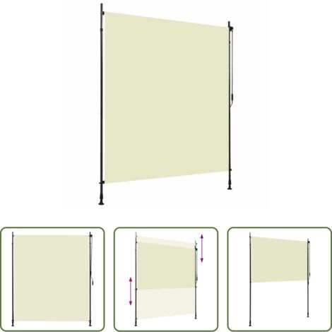 Sombra exterior -  Estor enrollable de exterior color crema 200x270 cm