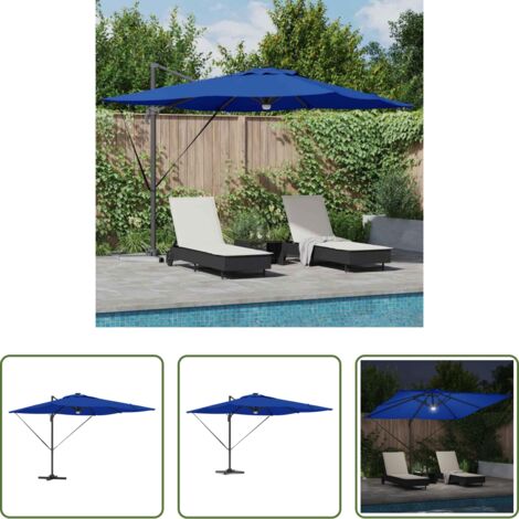 Sombra exterior -  Parasol Roma Azul 286 x 284 x 270 cm Aluminio y poliéster