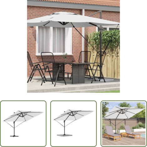 Sombra exterior -  Parasol Roma Beige 286 x 284 x 265 cm Aluminio y poliéster