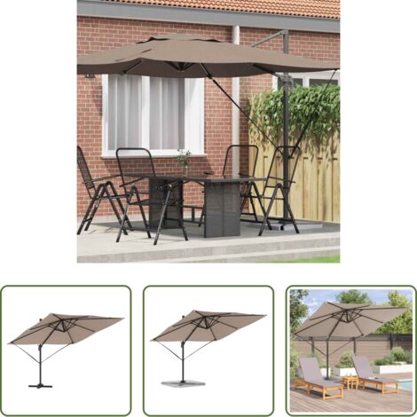 Sombra exterior -  Parasol Roma Taupé 286 x 284 x 265 cm Aluminio y poliéster