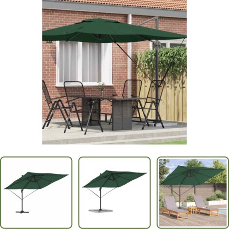 Sombra exterior -  Parasol Roma Verde 286 x 284 x 265 cm Aluminio y poliéster