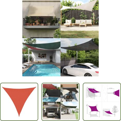 Sombra HDPE -  Toldo de vela HDPE terracota 160 g/m² 3,6x3,6x3,6 m