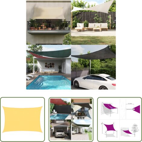 Sombra HDPE -  Toldo de vela rectangular HDPE 4x6 m beige