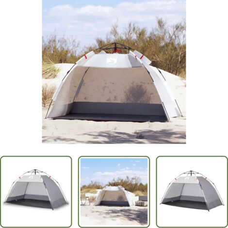 Sombra para playa - Tienda de playa 2 personas impermeable apertura rápida gris