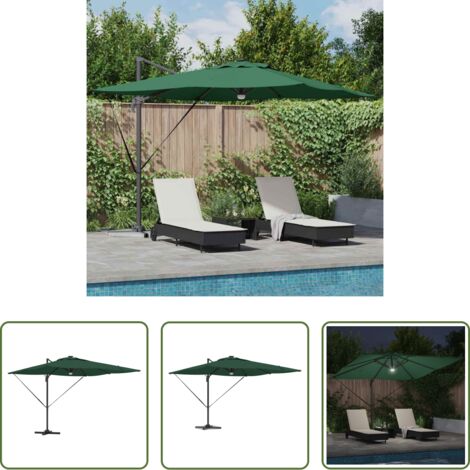 Sombra -  Parasol Roma Verde 286 x 284 x 270 cm Aluminio y poliéster