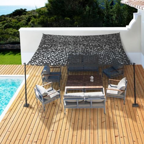 Sombra rectangular diseño camuflaje vela 3x4 M gris