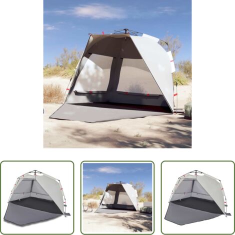 Sombra - Tienda de playa 3 personas impermeable apertura rápida gris