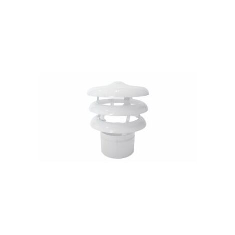 Sombrerete Extraccion/Aire Tuberia 100Mmø Aluminio blanco Alustar Vacuf