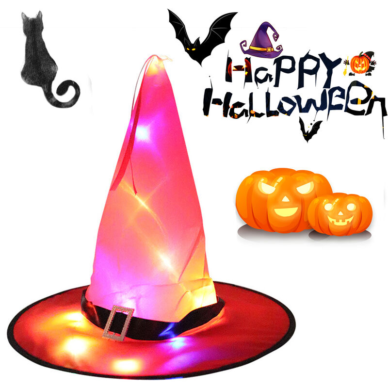 

Sombrero de Halloween Sombrero de bruja iluminado colgante Decoraciones de Halloween Sombrero de bruja brillante Luces para exteriores, patio, arbol,