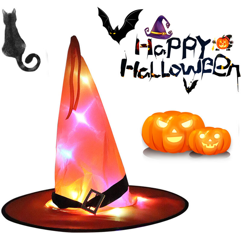 

Sombrero de Halloween Sombrero de bruja iluminado colgante Decoraciones de Halloween Sombrero de bruja brillante Luces para exteriores, patio, arbol,