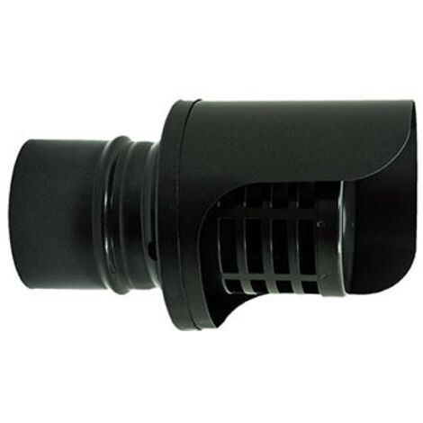 Sombrero terminal de salida de humos para pared de acero inoxidable NEGRO DN 100mm con parabrisas