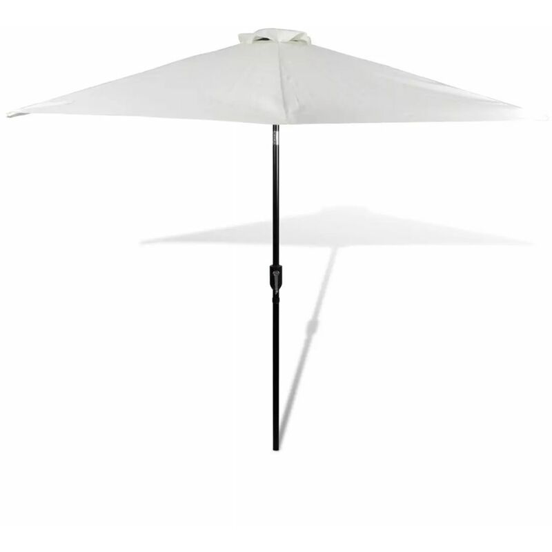 

Sombrilla blanca arena palo de acero 3 m