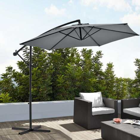 Sombrilla colgante Budva  Diámetro Pantalla 270 cm Ajustable Gris [casa.pro]