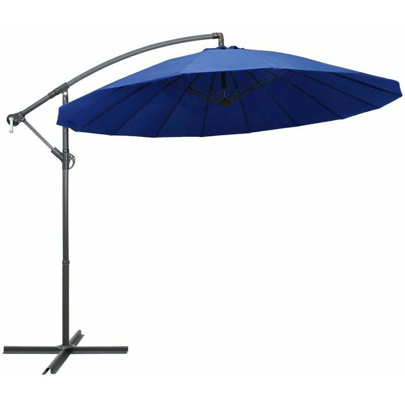 

Sombrilla colgante con palo de aluminio azul 3 m