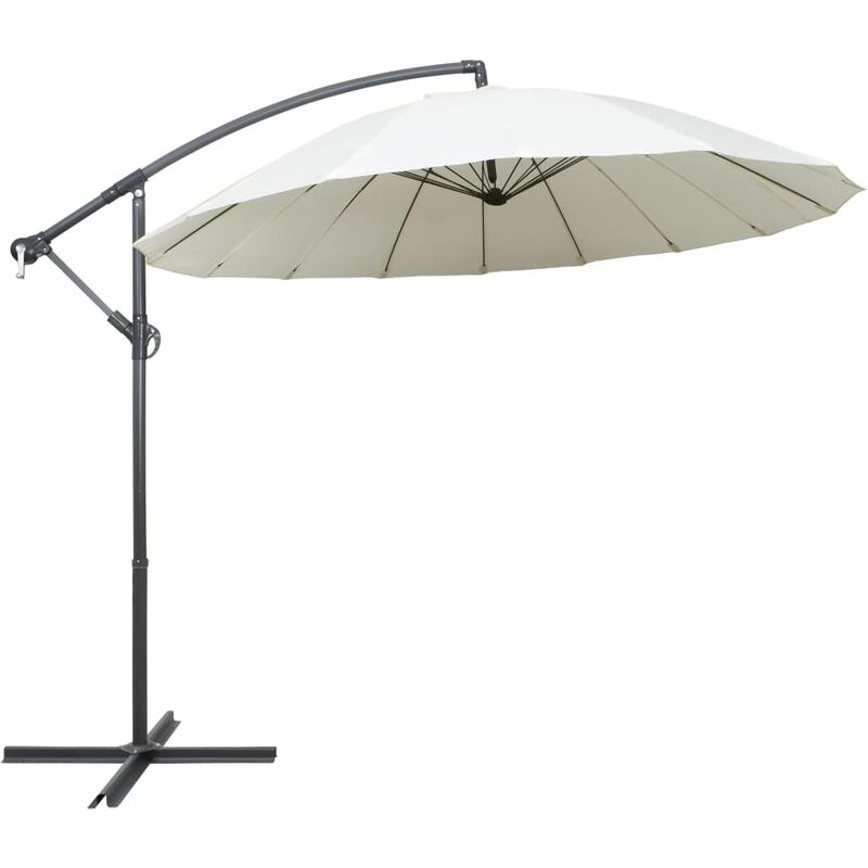 

Sombrilla colgante con palo de aluminio blanco 3 m