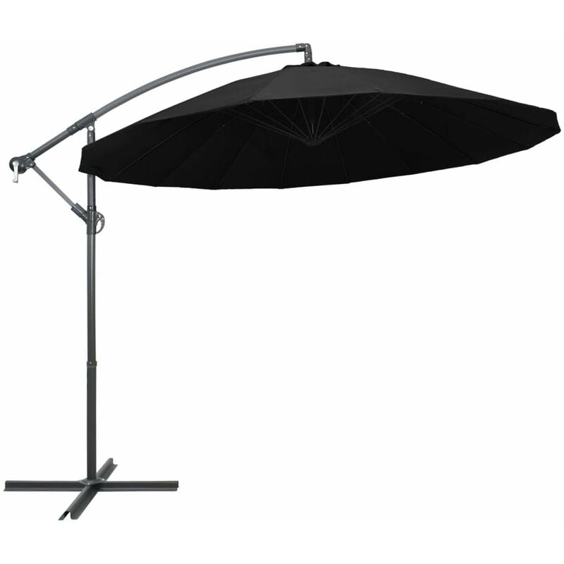 

Sombrilla colgante con palo de aluminio negro 3 m