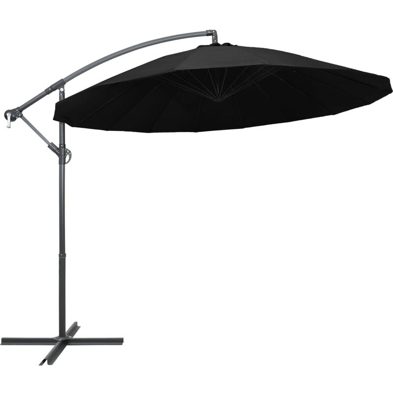

Sombrilla colgante con palo de aluminio negro 3 m