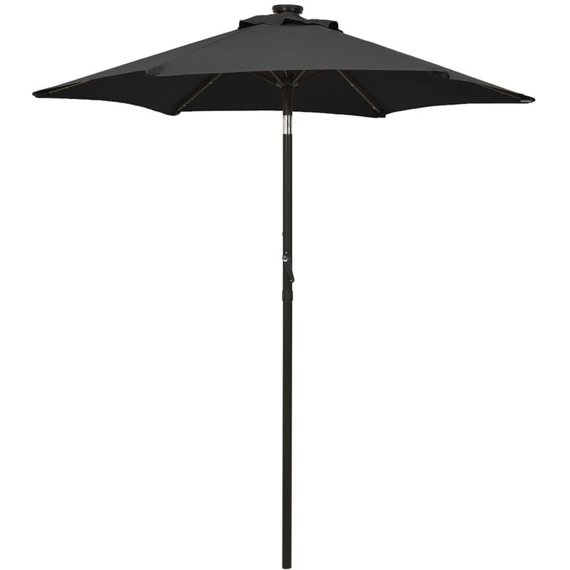 

Sombrilla con luces LED aluminio negra 200x211 cm