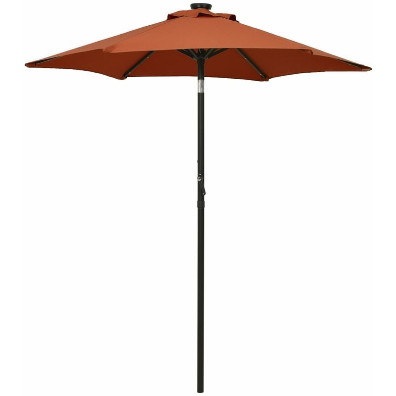 

Sombrilla con luces LED aluminio terracota 200x211 cm