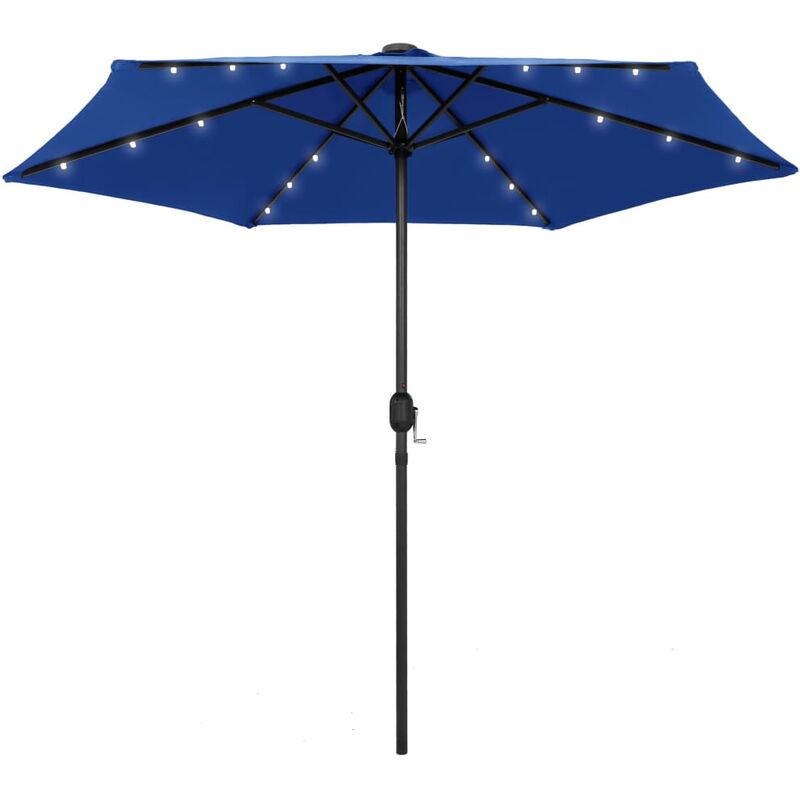 

Sombrilla con luces LED y palo de aluminio azul azure 270 cm
