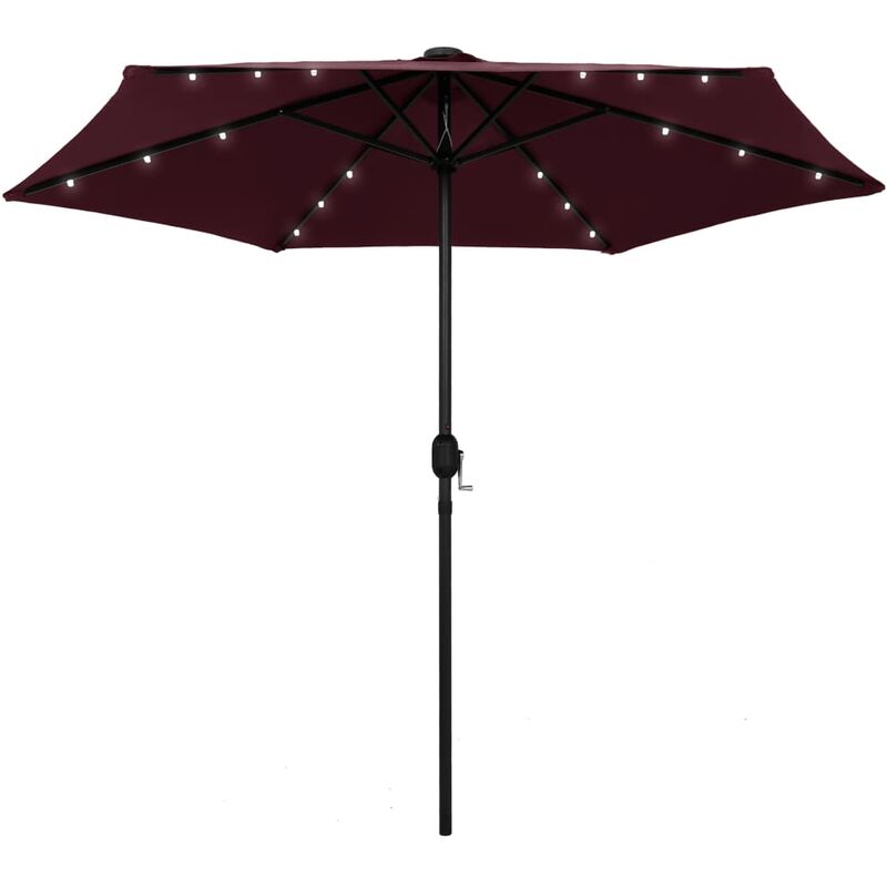 

Youthup - Sombrilla con luces LED y palo de aluminio burdeos 270 cm - Rojo