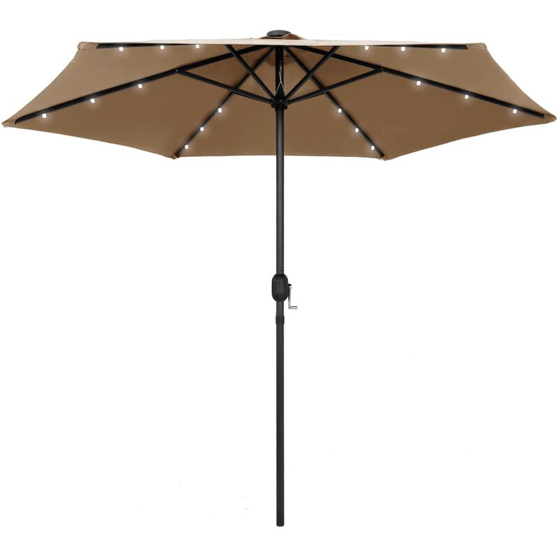 

Youthup - Sombrilla con luces LED y palo de aluminio gris taupe 270 cm - Gris
