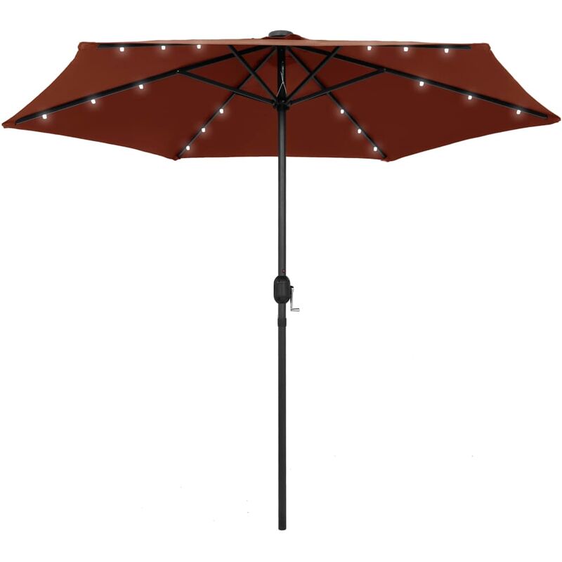 

Sombrilla con luces LED y palo de aluminio terracota 270 cm