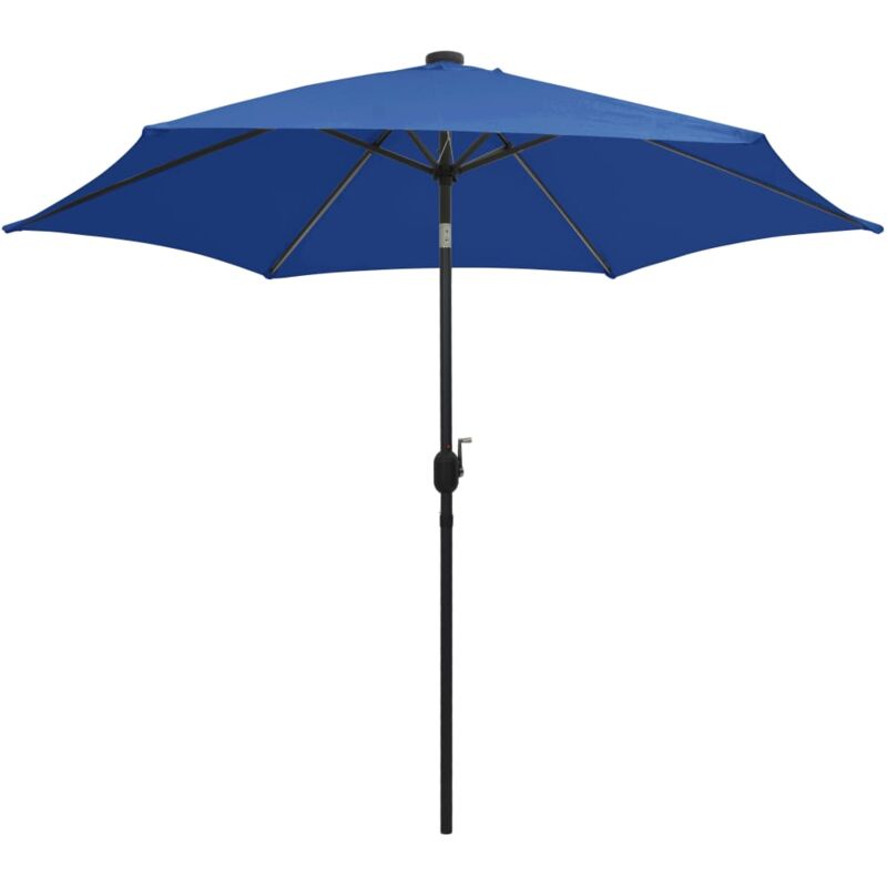

vidaXL Sombrilla con luces LED y palo de aluminio azul azure 300 cm - Azul